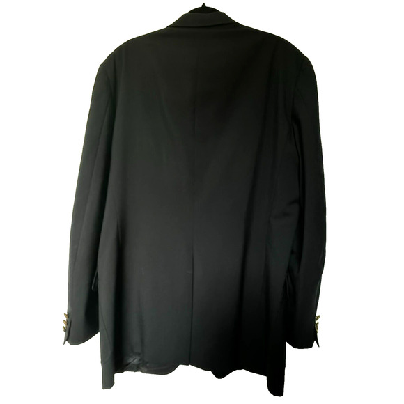 JOS A. BANK 48L Black Wool Executive Collection Gold Button Blazer Suit Jacket - Picture 3 of 12